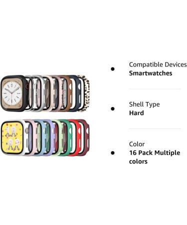 16 Pack COMMUTER Apple Watch SE (2nd Gen) Screen Protector - 2022 New Hard PC Protective Cover with Tempered Glass Film - Fits iWatch SE/6/5/4 40mm - Multiple Colors - Buy Online on SooperMarket.com