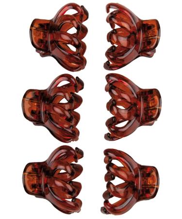 Titania hair clips section clips octopus brown 6 pieces