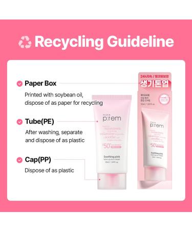 MAKE P:REM Soothing Pink Tone Up Sun Cream - SPF 50 Mineral Sunscreen for Dehydrated Skin | Lightweight Non-Greasy Korean Formula - 1.69 Fl. Oz (50ml - Buy Online on SooperMarket.com