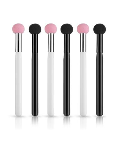 6-Piece Sponge Makeup Applicator Set - Washable Powder Puff & Brush for Flawless Foundation Concealer & Eyeshadow - Pink & Black - Buy Online on SooperMarket.com