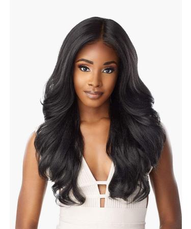 Sensationnel WHAT LACE 13x6 Wigs - Cloud 9 Synthetic Hair Hand Tied Natural Preplucked Hairline Illusion Lace Frontal Lacewig -Whatlace ADANNA (1B)