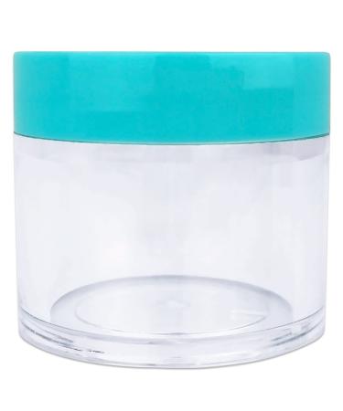 Beauticom 12 Piece 1 oz Acrylic Round Clear Jars with Flat Top Lids - Perfect for Creams Lotions Makeup & Herbs - SKY BLUE TEAL - Buy Online on SooperMarket.com