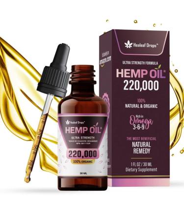 Hemp Seed Oil 220 000 Optimal for Migraine Relief Headache Relief & Stress Relief Certified Organic Made in USA Rich in Omega 3 6 9 Anxiety Relief & Sleep Aid- Antioxidant Formula 30ML