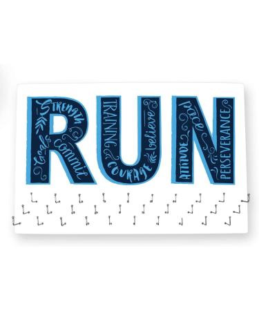 Gone For a Run Hooked On Medals (Large) - White | Inspirational Runner Medal Hanger - Buy Online on SooperMarket.com