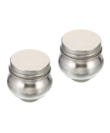 PATIKIL 2 x 2 Palette Cups  Paint Pot Container Cup with Lid and Clip Stainless Steel for Oil Painting  Silver 1 2 x 2