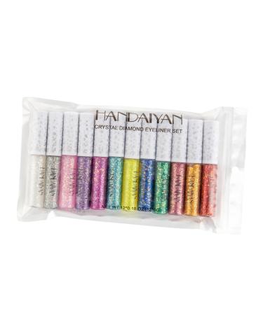 HAPINARY 12pcs Eye Shadow Eyeliner Shiny Eyeshadow Liquid Eyeshadow