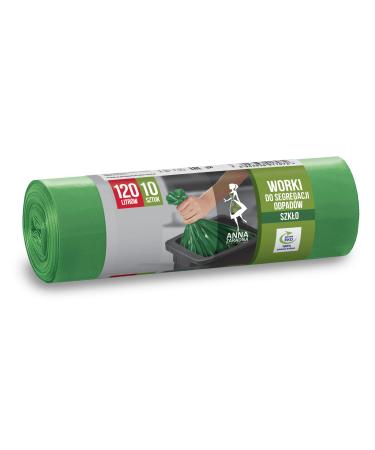 Anna Zaradna ST-AZ-017072 garbage bags for packaging and sorting glass waste Treisfest 120l |10 pieces |Garbage sack garbage bag waste bags for the household waste office made of thick LDPE regranulate film FAR 10 pieces (1-pack) glass