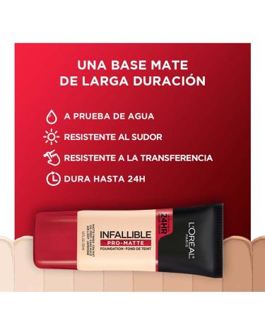 L'Oreal Infallible Pro-Matte Foundation 102 Shell Beige - Long-Lasting & Shine Control - Buy Online on SooperMarket.com