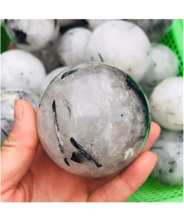 Natural Sphere 1PC Natural Crystal Spheres Black Hair Tourmaline Quartz Jet Stone Ball 50mm-90mm (Color : 60-70mm) - Buy Online on SooperMarket.com