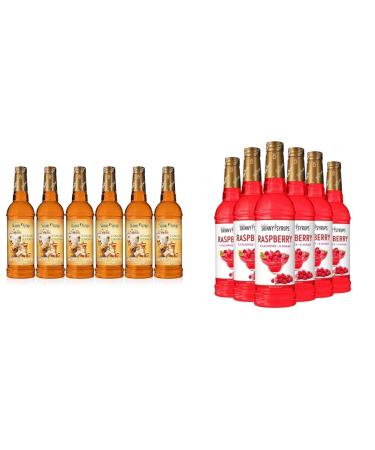 Jordan's Skinny Syrups Salted Caramel (750ml Sugar-Free Zero Calorie Keto Friendly) & Raspberry Syrup (750ml Sugar-Free Zero Calorie Keto Friendly) Fruity Guilt-Free Duo for Coffee & Cocktails