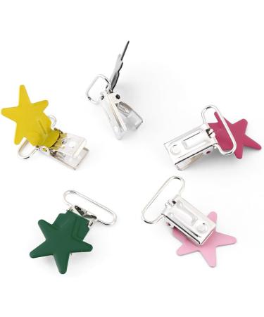 Alvinlite 10 pcs 25mm Fifty Star Pacifier Clips - Unique Teething & Gripping Toys DIY Accessories for Pacifier Holders - Buy Online on SooperMarket.com