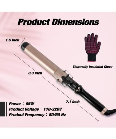 Ten-Tatent 38mm Ceramic Tourmaline Curling Tongs - Dual Voltage Curling Iron for Long & Short Hair - Adjustable Heat Settings - Black - Buy Online on SooperMarket.com