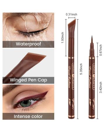 3Pcs Waterproof Wing Eyeliner Stamp Set - Black, Brown, Red Brown Liquid Eye Pencil Makeup Sets | Colored Eye Liners Stamps Shapes | Long-Lasting Delineador de Ojos contra el Agua - Buy Online on SooperMarket.com
