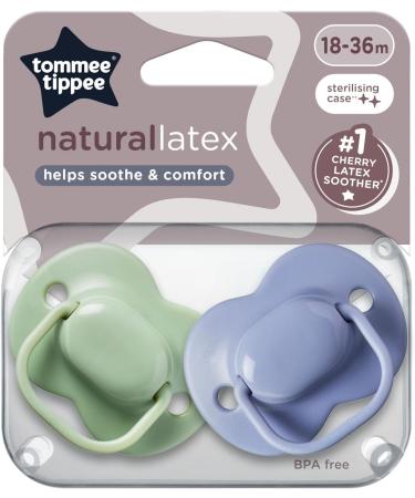 Tommee Tippee Cherry Latex Soother 18-36 months pack of 2 soothers with 100% natural latex baglet - Buy Online on SooperMarket.com