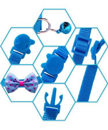 Flymind Puppy Collars - Adjustable Whelping ID Collars for Cat Dog Kitten - Soft Nylon with Safety Buckle and Polka Dot Bow - Buy Online on SooperMarket.com