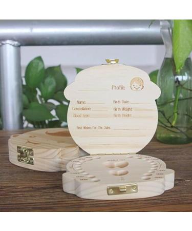 Haqatr Children's Wooden Tooth Box Children Teeth Box Baby Tooth Box Keepsake Save Organizer for Baby Kids Boy Tooth Storage Box Souvenir Baby Teeth Save Box - Buy Online on SooperMarket.com