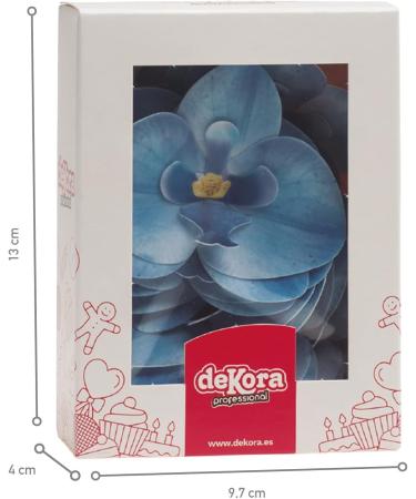 Dekora - Edible Orchid Flower For Cake Decoration 7.5-8.5 cm Blue Color - 10 Flowers 126151 - Buy Online on SooperMarket.com