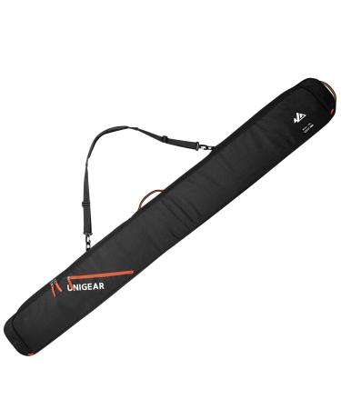 Unigear SKI-MOGUL Ski Bag, 360 Fully Padded Protection, Water-Resistant and Durable up to 192cm for Snow Air Travel Transport Black