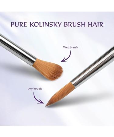 Aokitec Sable Kolinsky Nail Brush #18 - Professional Acrylic Brush for Nail Art | High-Quality Wood Manicure Tool | Violet - Buy Online on SooperMarket.com