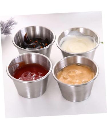 Zerodeko 4pcs Stainless Steel Dipping Sauce Cup Soup Sushi Dipping Bowls Sauce Seasoning Plate Stainless Steel Sauce Dish Gravy Bowl Stainless Steel Portion Cup Desert Round Soy Sauce Bowl - Buy Online on SooperMarket.com
