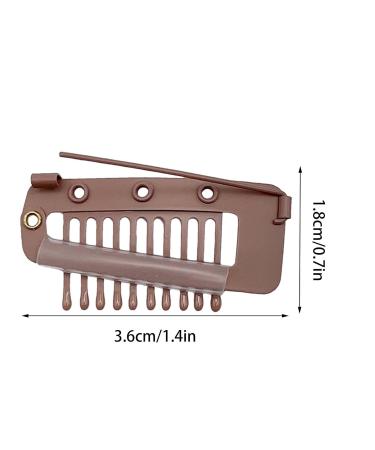 4 Pack Hair Extension Clamps - Metal Wigs Snap Clinging Brackets for Women - 10 Teeth Brown Combo - Buy Online on SooperMarket.com