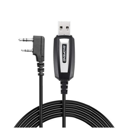Baofeng USB Programming Cable CH340 Chip for GMRS Radio Two Way Radio Baofeng UV-5R BF-F8HP GT-3TP BF-888S UV-82 UV-S9Plus GM-15PRO Handheld ham Radio transceiver with Driver CD (Black-CH340)