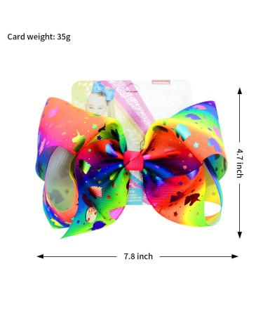 8 Inch Unicorn Hair Bow for Girls - JoJo Siwa Style Hair Barrette Accessory | Best Xmas Gift - Buy Online on SooperMarket.com