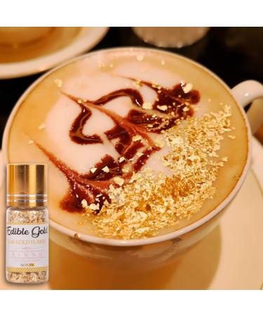 100mg 24k Edible Gold Flakes - Pure Gold Sprinkles for Cake Decorating, Skin Care & Food Coloring - 0.0035oz Pack - Buy Online on SooperMarket.com