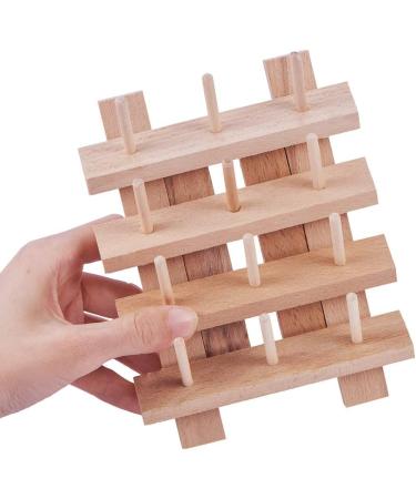 PandaHall 12 Spool Small Wooden Thread Rack Holder - Sewing Embroidery Organizer (Burlywood) - Buy Online on SooperMarket.com