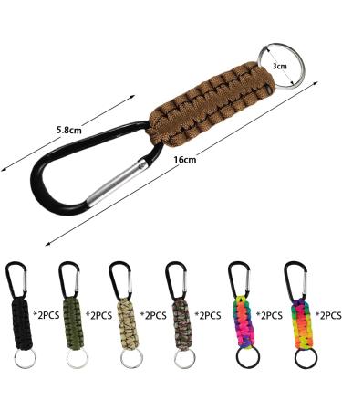 12 Premium Paracord Keychains - Braided Key Rings & Outdoor Accessories with Carabiner - Perfect for Camping & Personalization - Buy Online on SooperMarket.com