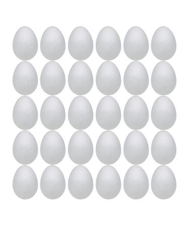 Crafjie Foam Eggs 30pcs 3.15 Inch (8cm) White Craft Polystyrene Eggs Smooth for Spring Easter Halloween Christmas Holiday Crafts Making Handmade DIY Painting School Projects 3.15in 30pcs