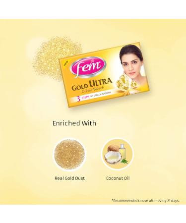 Fem Gold Ultra Cream Bleach 30g - Gentle Skin Lightening & Hair Removal for All Skin Types - Buy Online on SooperMarket.com