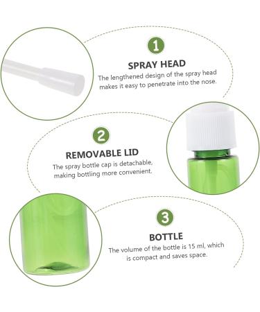 OHPHCALL 10pcs 15ml Fine Mist Spray Bottles - Travel Size Empty Sinus & Nasal Pump Sprayer for Pets - Green - 9x2.4x2.4cm - Buy Online on SooperMarket.com