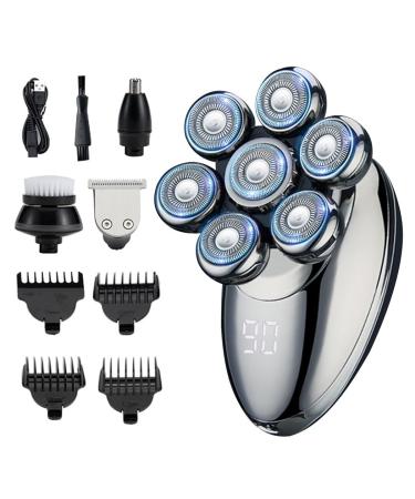 BOSREROY Reusable Beard Trimmer Waterproof Plastic Portable LED Display Removable Set Bald Head Shaver
