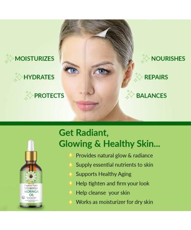 Organic Veda Moringa Oil - USDA Organic Cold-Pressed Virgin Oil for Skin, Hair, Nails - 1.7 fl. oz - Buy Online on SooperMarket.com
