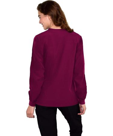 Green Town Women's Zip Front GT Performance Warm-Up Scrub Jacket - Large Wine/Berry - Buy Online on SooperMarket.com