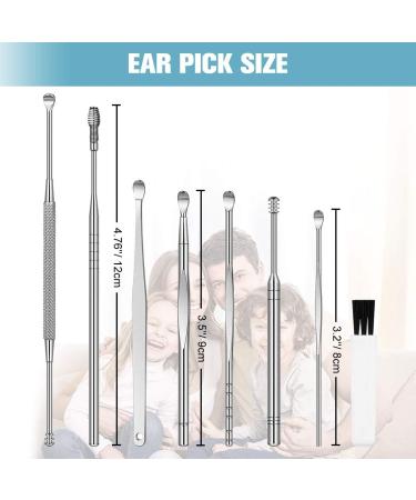 Professional 8 Pcs Ear Wax Removal Kit - Stainless Steel Ear Pick Set with Cleaning Brush & Storage Box - Buy Online on SooperMarket.com