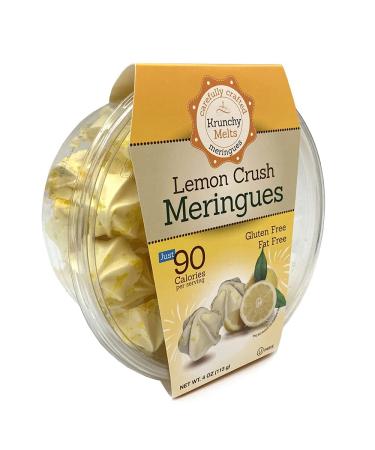 Krunchy Melts Lemon Crush Meringue Cookies - Gluten Free, Nut Free, Fat Free - 90 Calories - 4 Oz - Buy Online on SooperMarket.com