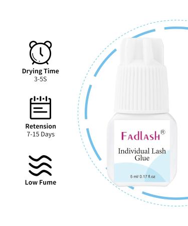Individual Lash Glue for DIY Cluster Lashes - Fast Drying 3-5 Seconds Long Lasting 7-15 Days 5ml - Ideal for Eyelash Extensions - Buy Online on SooperMarket.com