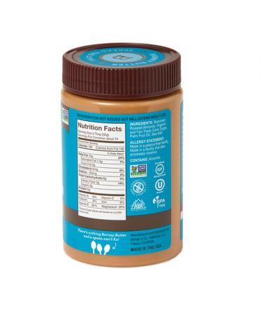 BARNEY Almond Butter Smooth 16 Ounce - Non-GMO, Skin-Free, Paleo & KETO Friendly - Buy Online on SooperMarket.com