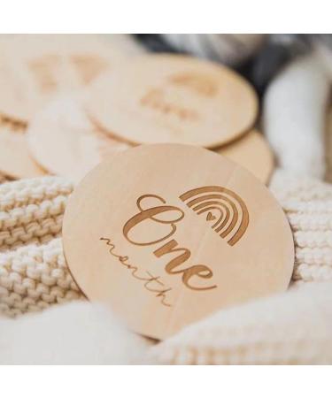14Pcs Monthly Milestone Wood Discs Baby Milestone Discs for Photo Props Baby Shower Gifts Wooden Baby Monthly Milestone Cards - Buy Online on SooperMarket.com