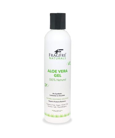 FRAGFRE All-Natural Aloe Vera Gel 8 oz - No Synthetic Carbomer or Acrylate - 100% Natural Aloe Vera Soothing Gel - After Sun Exposure Skin Care - Fragrance Free Vegan Gluten Free