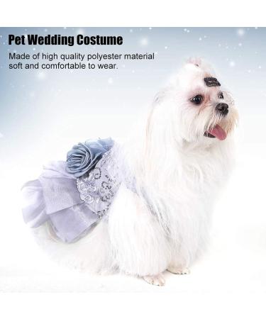 Elegant Gray Sequin Dog Dress - Small Pet Tutu Costume for Weddings & Special Occasions - Buy Online on SooperMarket.com