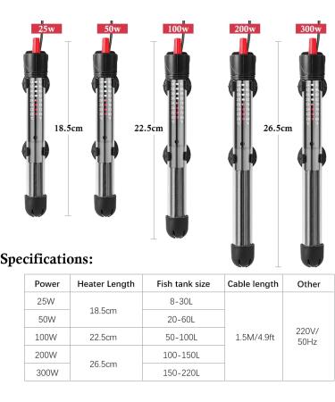HITOP HP-608 25W Submersible Aquarium Heater with Thermometer and Extra Sucker Cup - Buy Online on SooperMarket.com