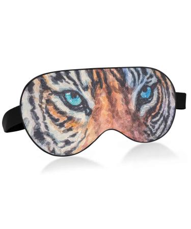 Haskirky Light Blocking Eye Mask Breathable and Adjustable Adult Men and Women Travel on Business Trips Yoga Meditation Light Smooth Comfortable Eye Mask Office Deep Sleep Goodies Hand Drawn Blue E