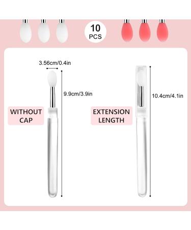 Silicone Nail Powder Applicator Brush Set - 10 Pcs Reusable Lip & Nail Art Brushes for Holographic Chrome Glitter Mirror Finish Makeup - White - Buy Online on SooperMarket.com