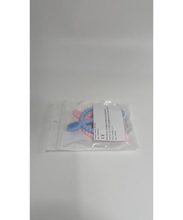 Buy BPA-Free Baby Biting Toys & Toothbrush Set - Soothing Silicone Teething Rings (Blue & Pink) for 3+ Months - Safe & Stimulating Gum Relief - Buy Online on SooperMarket.com