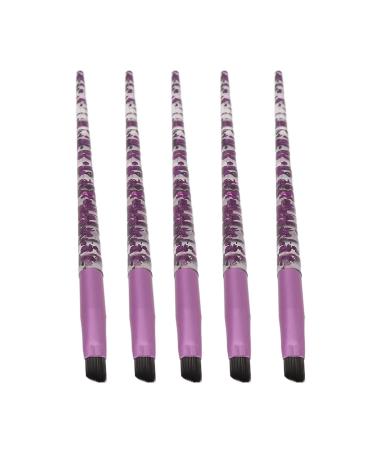 5pcs Eyebrow Brush Premium Eye Brush Glitter Handle Soft Hair Brow Hairline Brush Eye Makeup Brushes for Eyeshadow and Brows Professional Portable Cosmetic Tool