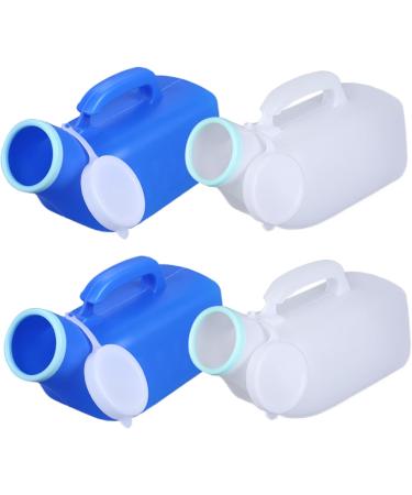 2Pcs Urinal for Men 1200ML Portable Urinal Spill Proof Pee Bottles with Lid & Handle Thick Plastic Male Urinal Large Opening Mens Urinals with Wraped Edge for Travel Hospital Blue. - Buy Online on SooperMarket.com