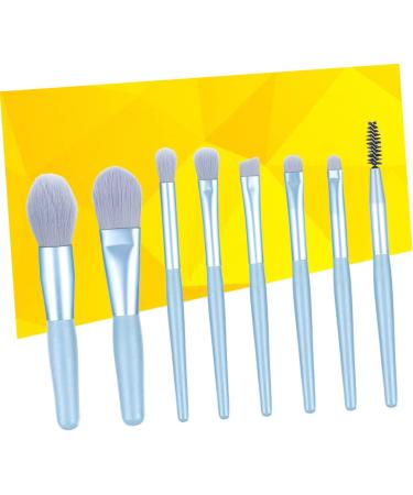 BELLIFFY 8pcs Powder Brush Eyeshadow Makeup Cosmetic Face Brushes Makeup Face Brushes Facial Kit Blue Wooden - Buy Online on SooperMarket.com